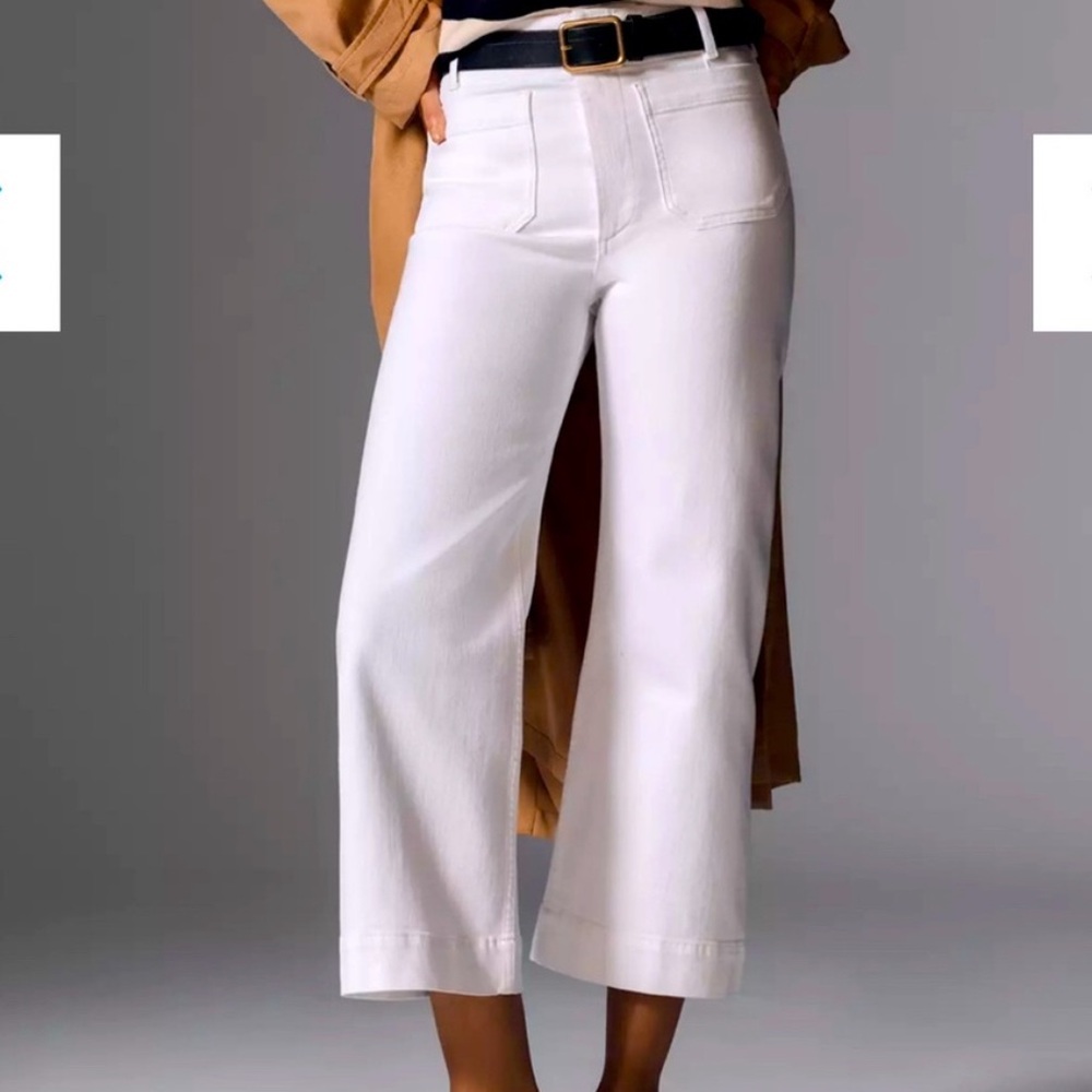 Anthropologie White Flare & Wide Leg Jeans